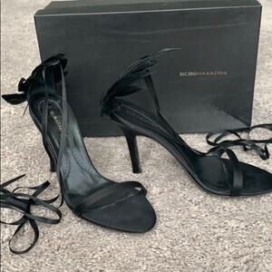 BCBGMaxAzria Black Heels with Ribbon Detail